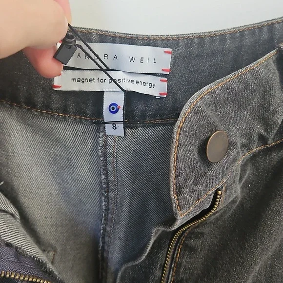 Sandra Weil Charcoal Denim Pants - Picture 2 of 5